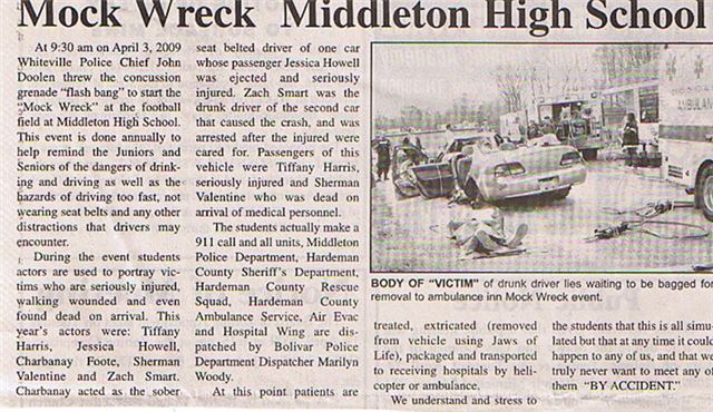 Mock Wreck at Middleton High School